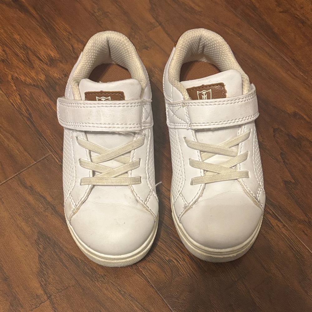 Classic White Kids' Sneakers with Velcro Strap
